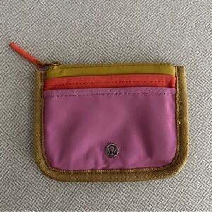 Lululemon Pink Multicolor True Identity Card Case Coin Purse Nylon Wallet